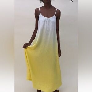 Summer Dress Nation Ltd “Lila” Yellow Cotton Beachy Full Length Super Soft